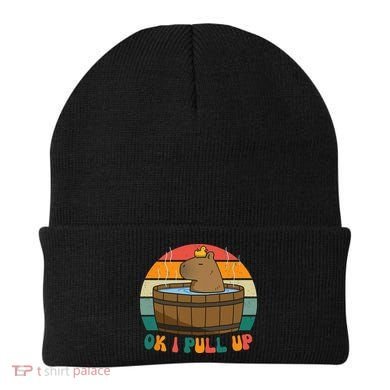 Capybara Ok I Pull Up Vintage Cute Funny Retro Rodent Beanie