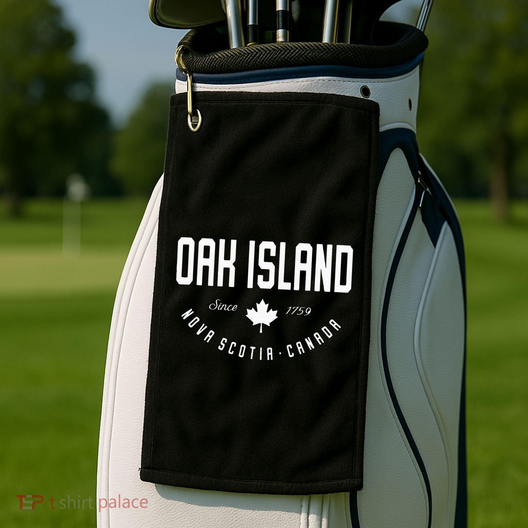 Ca Oak Island N.O.V.A Scotia Canadian Maple Leaf Golf Towel