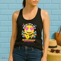 Cute OMG It's My 9th Birthday #BirthdayGirl Emoji Women's Tank Top thumb 2