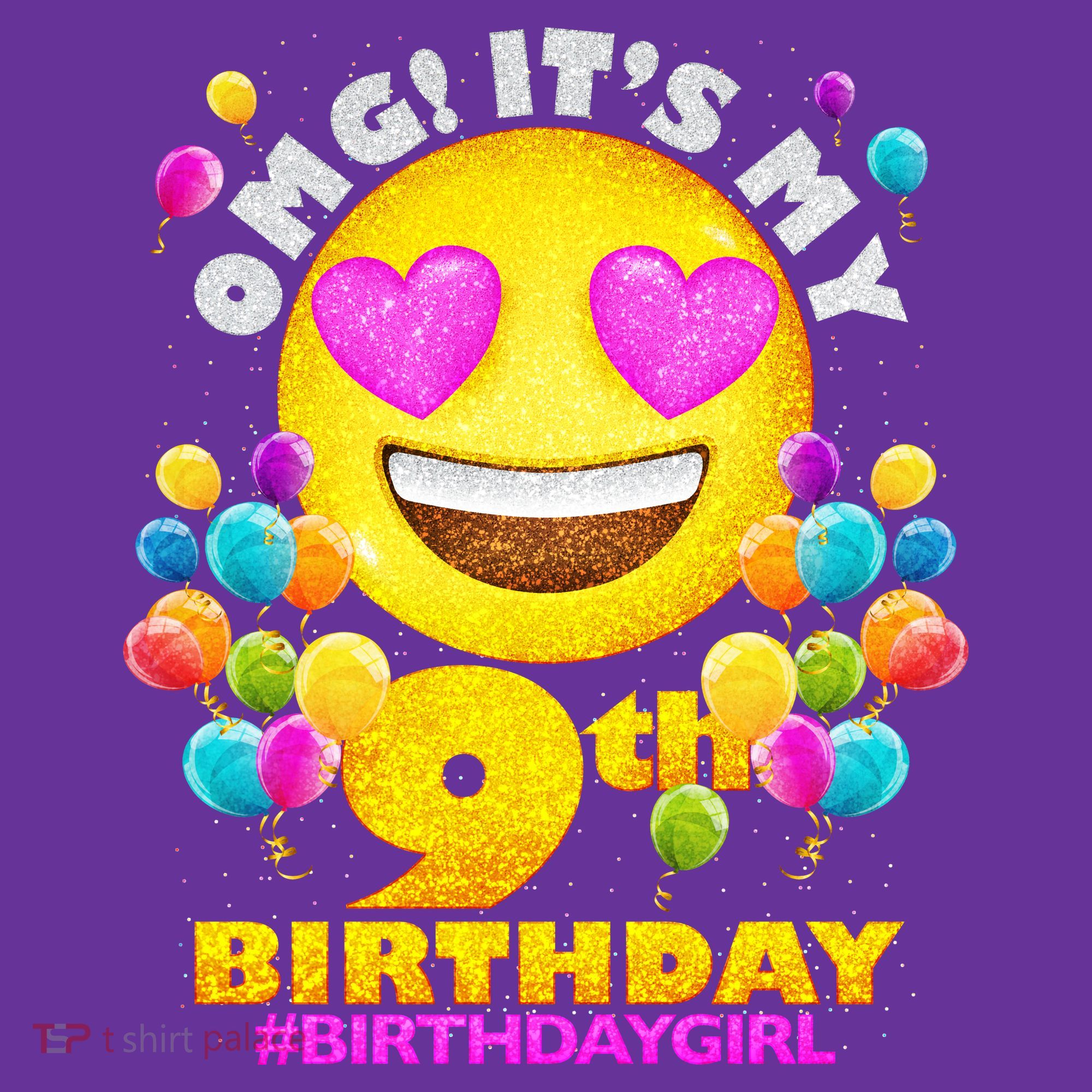 Cute OMG It's My 9th Birthday #BirthdayGirl Emoji Hat