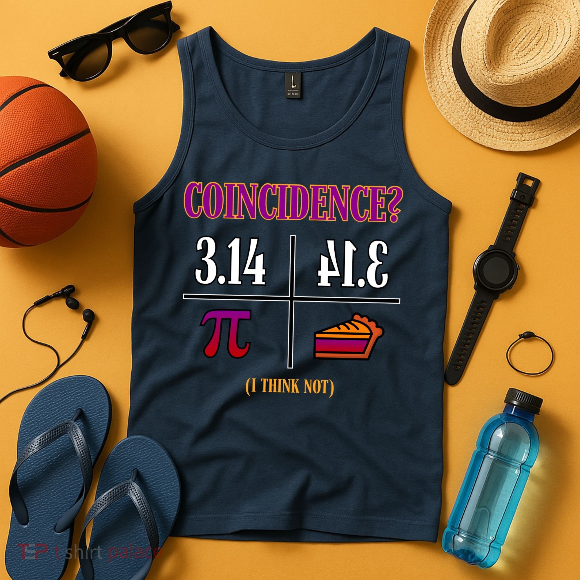 Coincidence I Think Not Pi Day Funny Pie Style  Tank Top