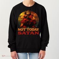 Christian Outfit Jesus Devil Comic Graphic Not Today Satan Women's Sweatshirt thumb 0