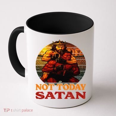 Christian Outfit Jesus Devil Comic Graphic Not Today Satan Coffee Mug