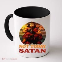 Christian Outfit Jesus Devil Comic Graphic Not Today Satan Coffee Mug thumb 0