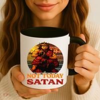Christian Outfit Jesus Devil Comic Graphic Not Today Satan Coffee Mug thumb 3