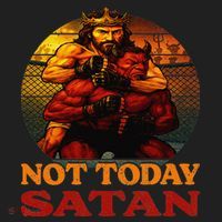 Christian Outfit Jesus Devil Comic Graphic Not Today Satan Beanie thumb 2