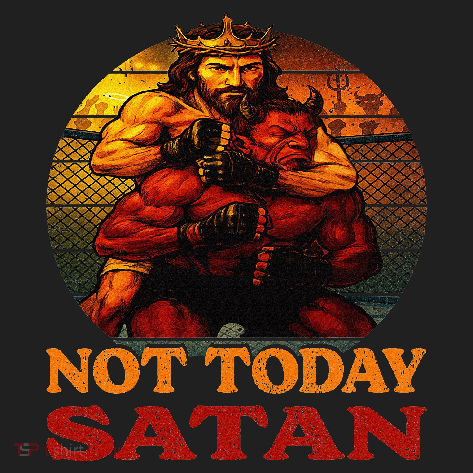 Christian Outfit Jesus Devil Comic Graphic Not Today Satan Beanie