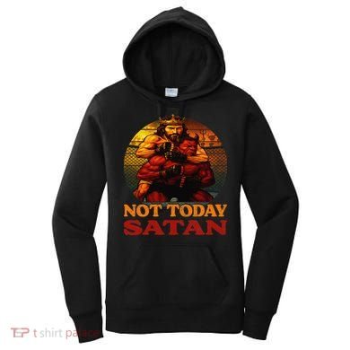 Christian Outfit Jesus Devil Comic Graphic Not Today Satan Women's Hoodie