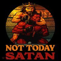Christian Outfit Jesus Devil Comic Graphic Not Today Satan Women's Hoodie thumb 2