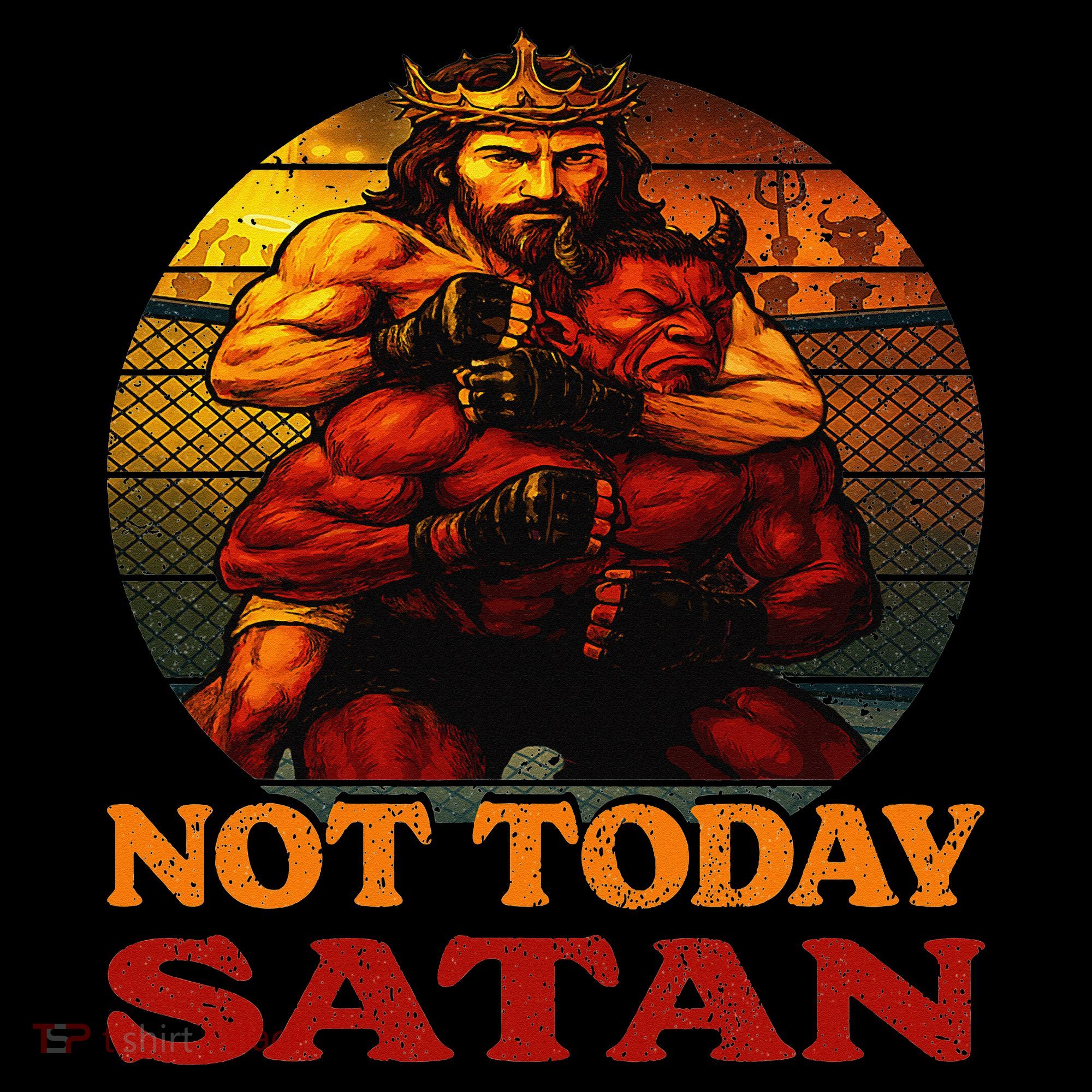 Christian Outfit Jesus Devil Comic Graphic Not Today Satan Women's Hoodie