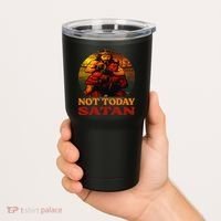 Christian Outfit Jesus Devil Comic Graphic Not Today Satan Tumbler thumb 2