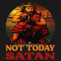 Christian Outfit Jesus Devil Comic Graphic Not Today Satan Ornament thumb 1