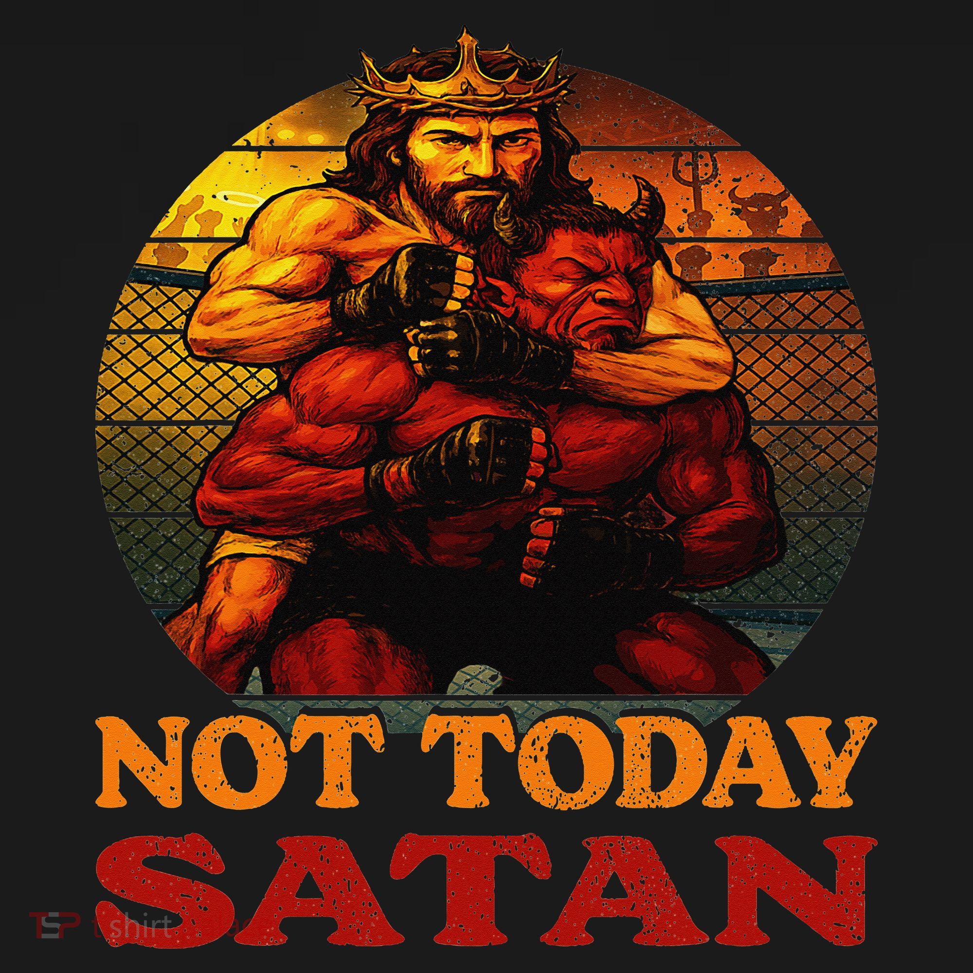 Christian Outfit Jesus Devil Comic Graphic Not Today Satan Ornament