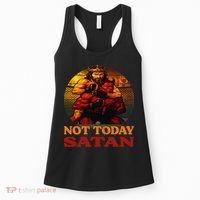 Christian Outfit Jesus Devil Comic Graphic Not Today Satan Women's Tank Top thumb 0
