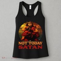 Christian Outfit Jesus Devil Comic Graphic Not Today Satan Women's Tank Top thumb 3
