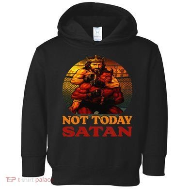 Christian Outfit Jesus Devil Comic Graphic Not Today Satan Toddler Hoodie