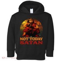 Christian Outfit Jesus Devil Comic Graphic Not Today Satan Toddler Hoodie thumb 0