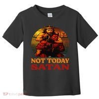 Christian Outfit Jesus Devil Comic Graphic Not Today Satan Toddler T-Shirt thumb 0