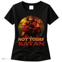Christian Outfit Jesus Devil Comic Graphic Not Today Satan Women's T-Shirt thumb 0