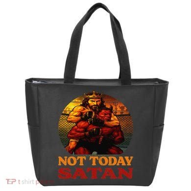 Christian Outfit Jesus Devil Comic Graphic Not Today Satan Tote Bag