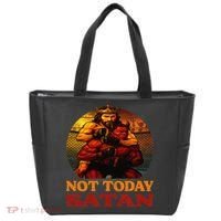 Christian Outfit Jesus Devil Comic Graphic Not Today Satan Tote Bag thumb 0