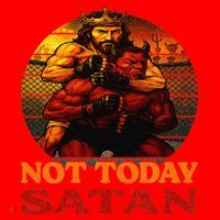 Christian Outfit Jesus Devil Comic Graphic Not Today Satan Santa Hat thumb 1