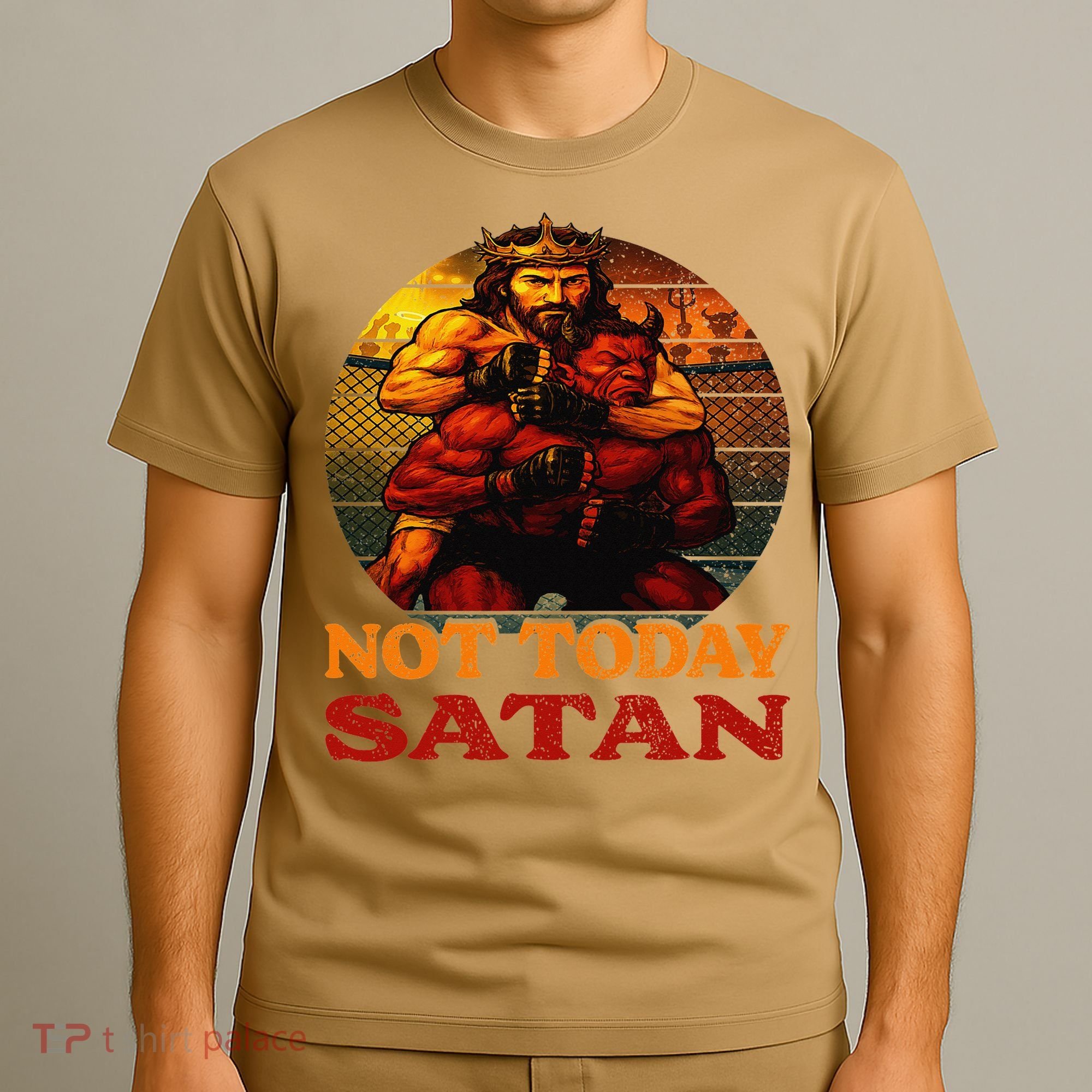 Christian Outfit Jesus Devil Comic Graphic Not Today Satan T-Shirt