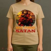 Christian Outfit Jesus Devil Comic Graphic Not Today Satan T-Shirt thumb 4