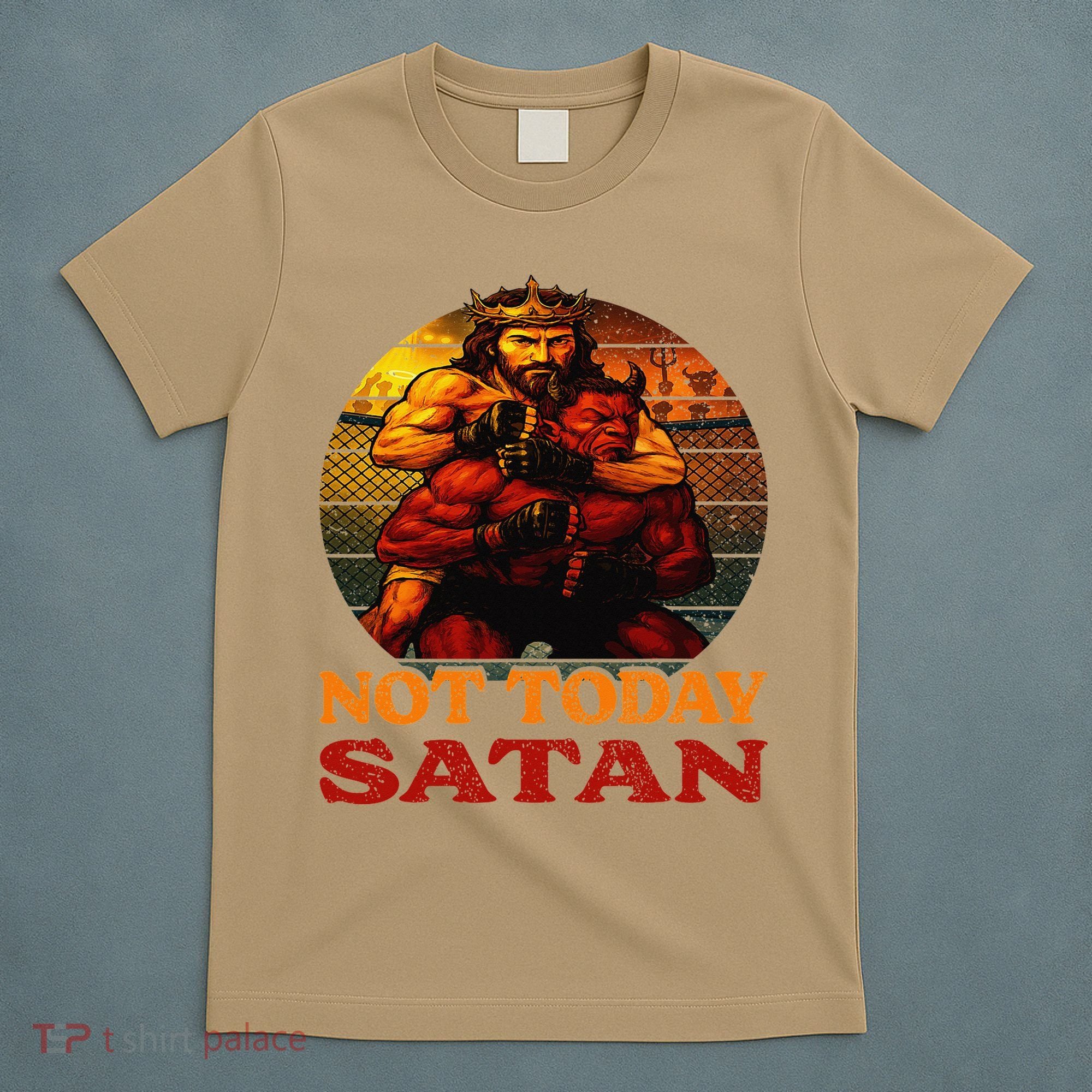 Christian Outfit Jesus Devil Comic Graphic Not Today Satan T-Shirt