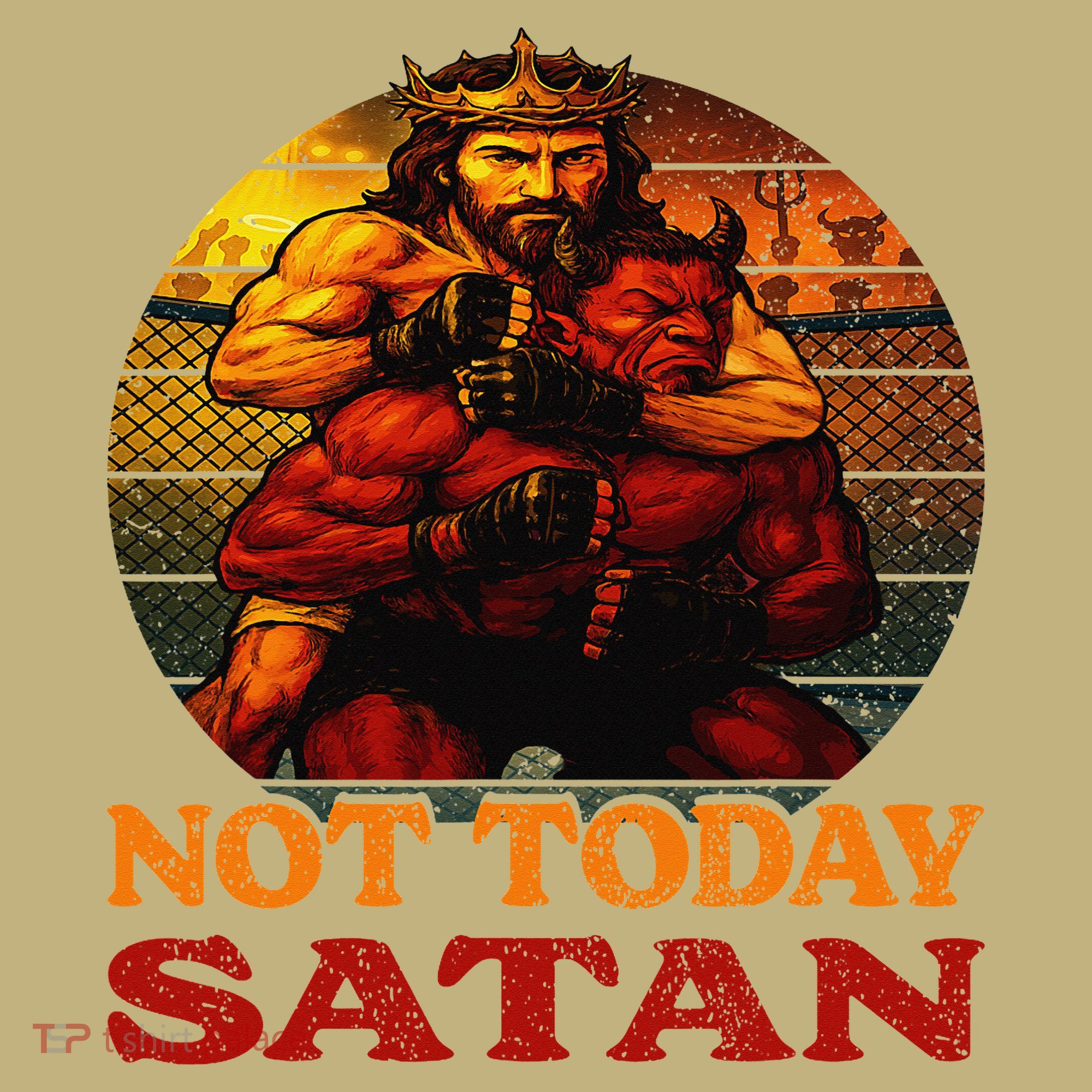 Christian Outfit Jesus Devil Comic Graphic Not Today Satan T-Shirt