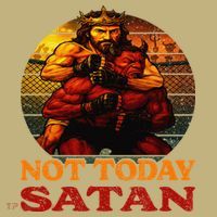 Christian Outfit Jesus Devil Comic Graphic Not Today Satan Mousepad thumb 1