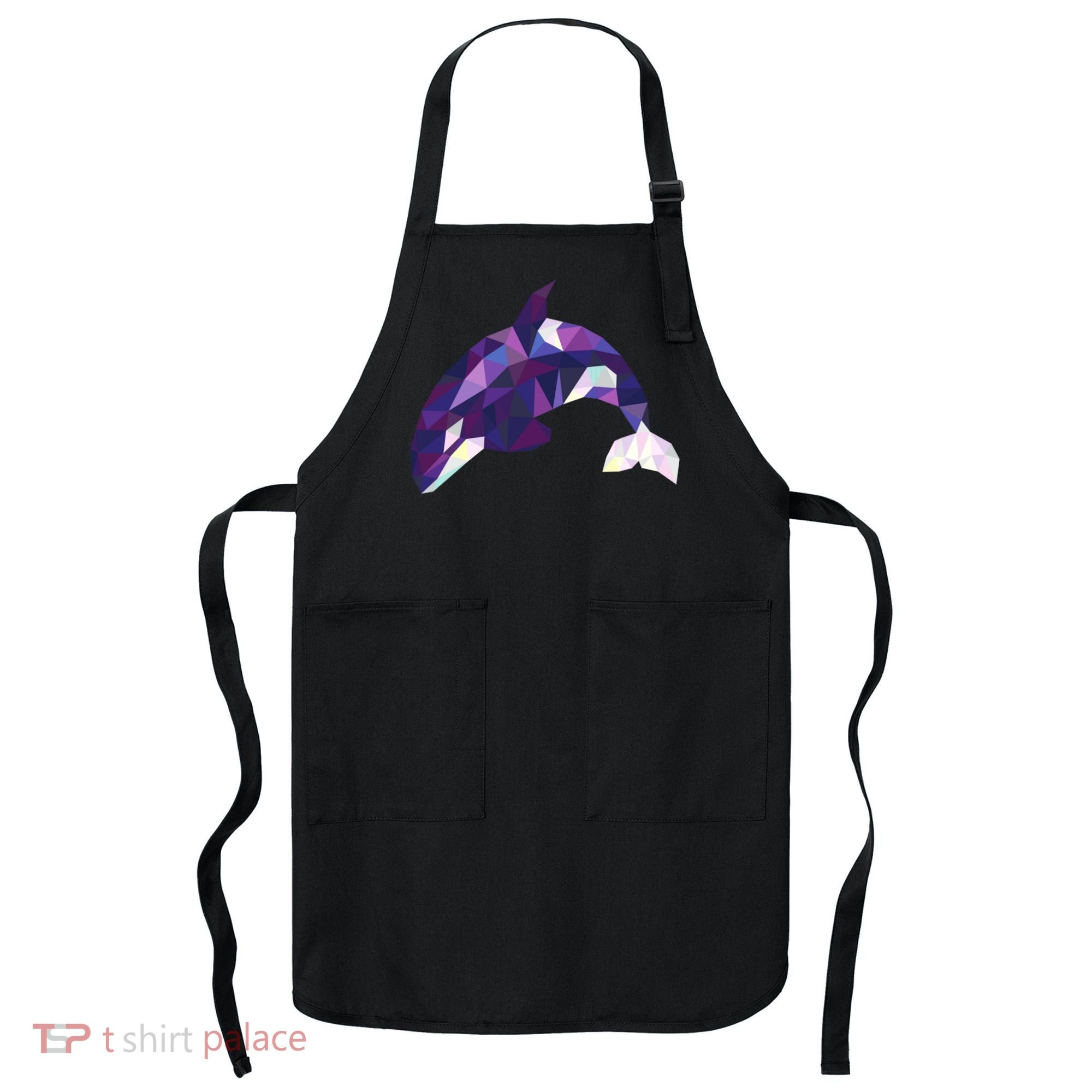 Cool Orca Killer Whale Geometric Art Wildlife Animal Lovers Apron