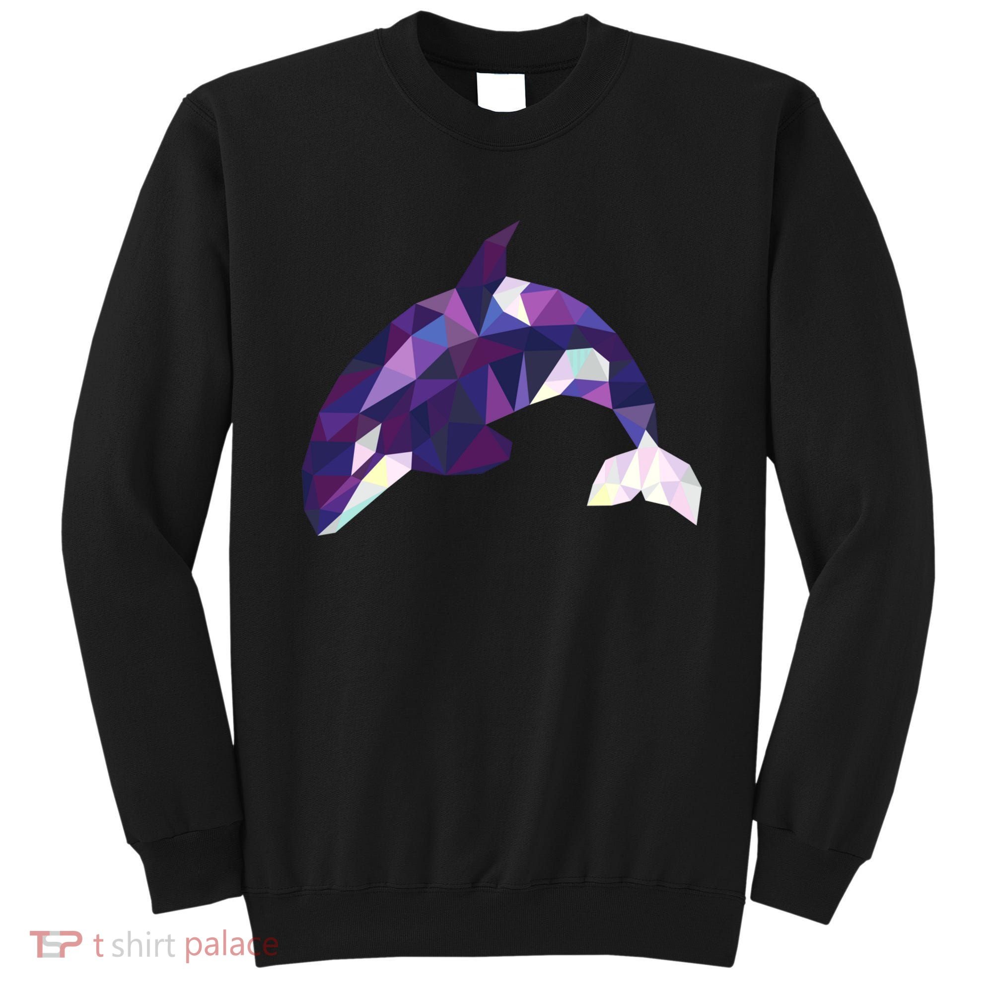 Cool Orca Killer Whale Geometric Art Wildlife Animal Lovers Sweatshirt