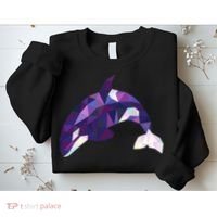 Cool Orca Killer Whale Geometric Art Wildlife Animal Lovers Sweatshirt thumb 2