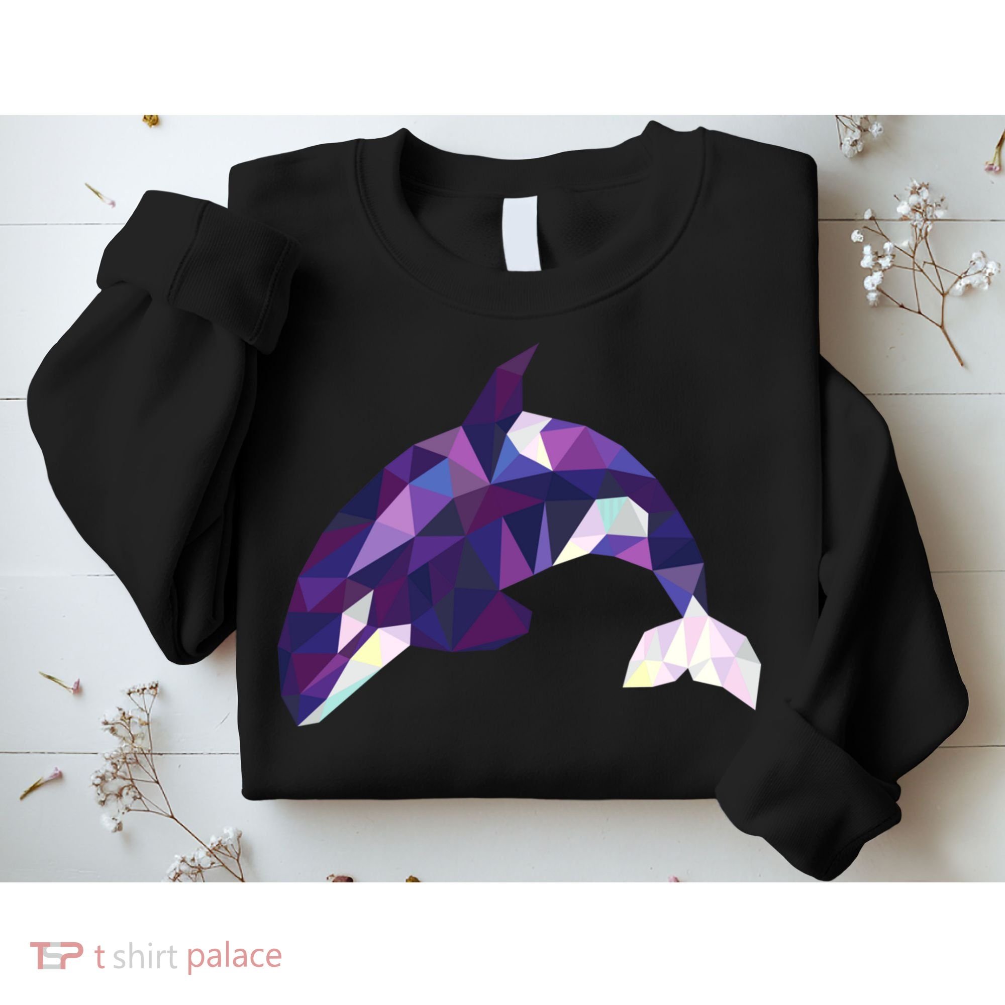 Cool Orca Killer Whale Geometric Art Wildlife Animal Lovers Sweatshirt
