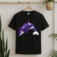 Cool Orca Killer Whale Geometric Art Wildlife Animal Lovers T-Shirt thumb 2