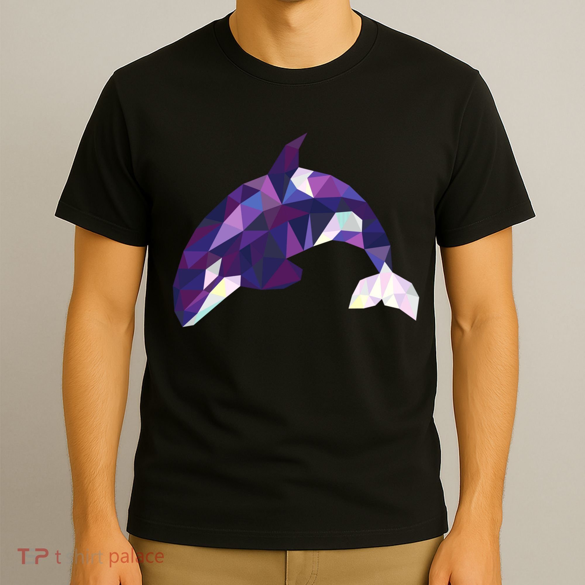 Cool Orca Killer Whale Geometric Art Wildlife Animal Lovers T-Shirt