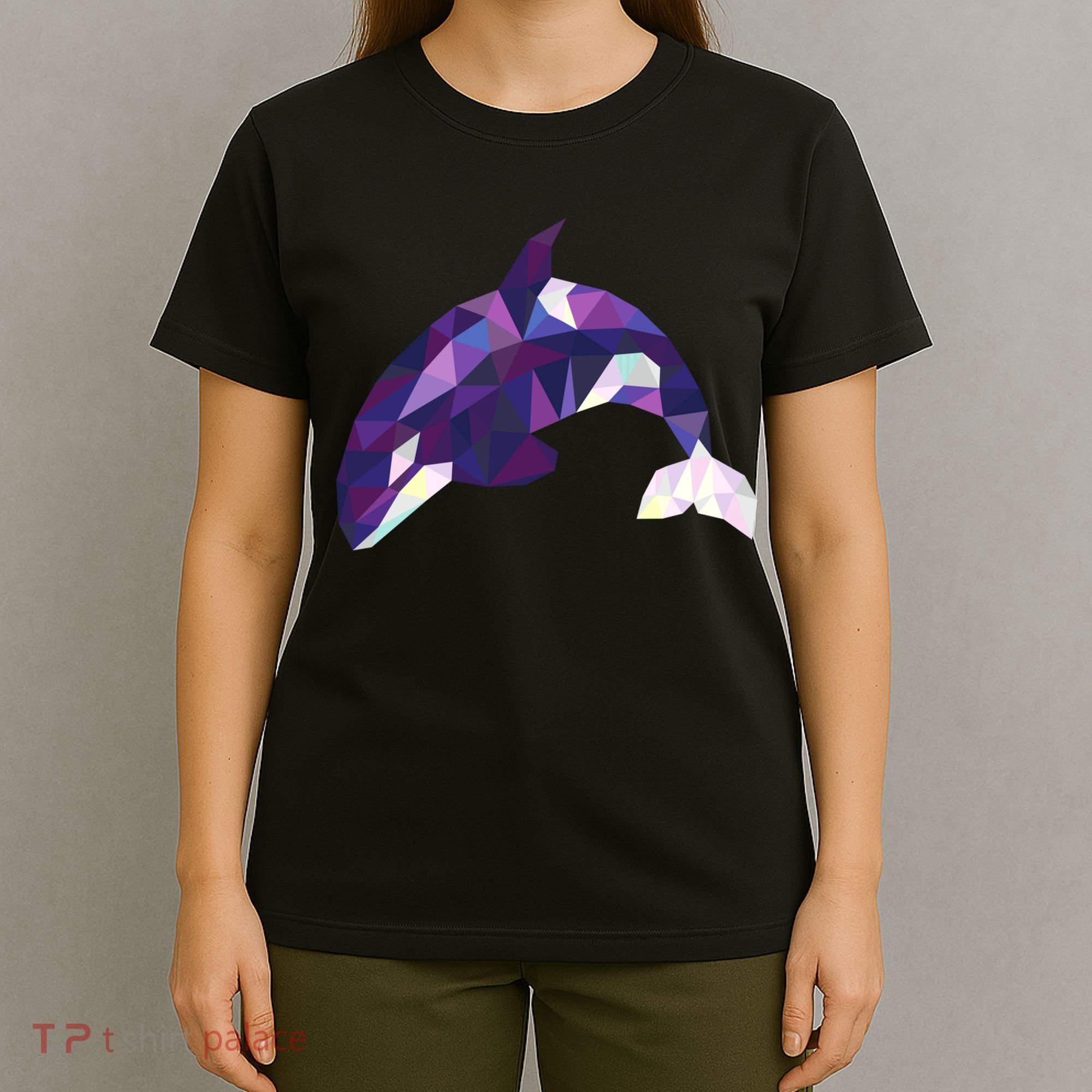 Cool Orca Killer Whale Geometric Art Wildlife Animal Lovers T-Shirt