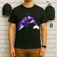 Cool Orca Killer Whale Geometric Art Wildlife Animal Lovers T-Shirt thumb 6
