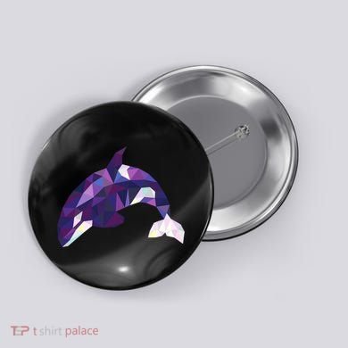 Cool Orca Killer Whale Geometric Art Wildlife Animal Lovers Button