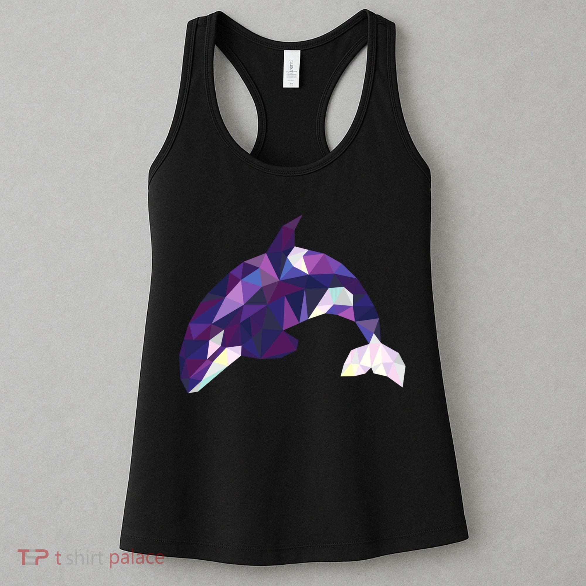 Cool Orca Killer Whale Geometric Art Wildlife Animal Lovers Women's Tank Top