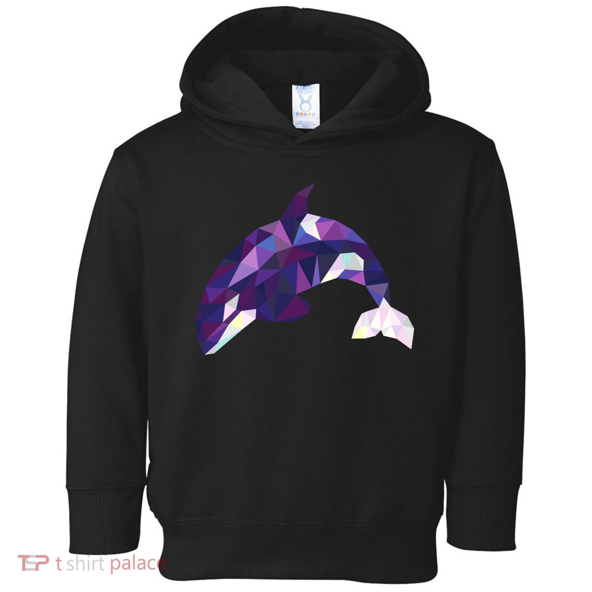 Cool Orca Killer Whale Geometric Art Wildlife Animal Lovers Toddler Hoodie
