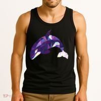 Cool Orca Killer Whale Geometric Art Wildlife Animal Lovers Tank Top thumb 3