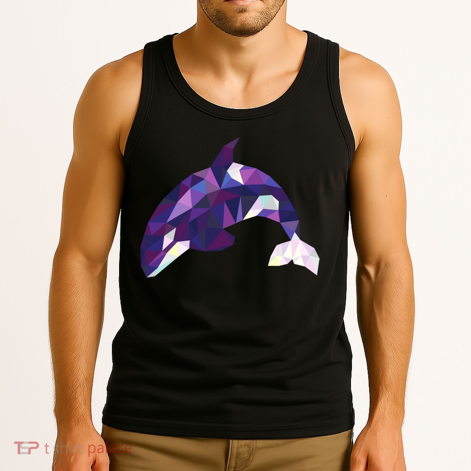 Cool Orca Killer Whale Geometric Art Wildlife Animal Lovers Tank Top