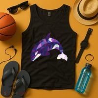 Cool Orca Killer Whale Geometric Art Wildlife Animal Lovers Tank Top thumb 4