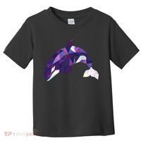 Cool Orca Killer Whale Geometric Art Wildlife Animal Lovers Toddler T-Shirt thumb 0
