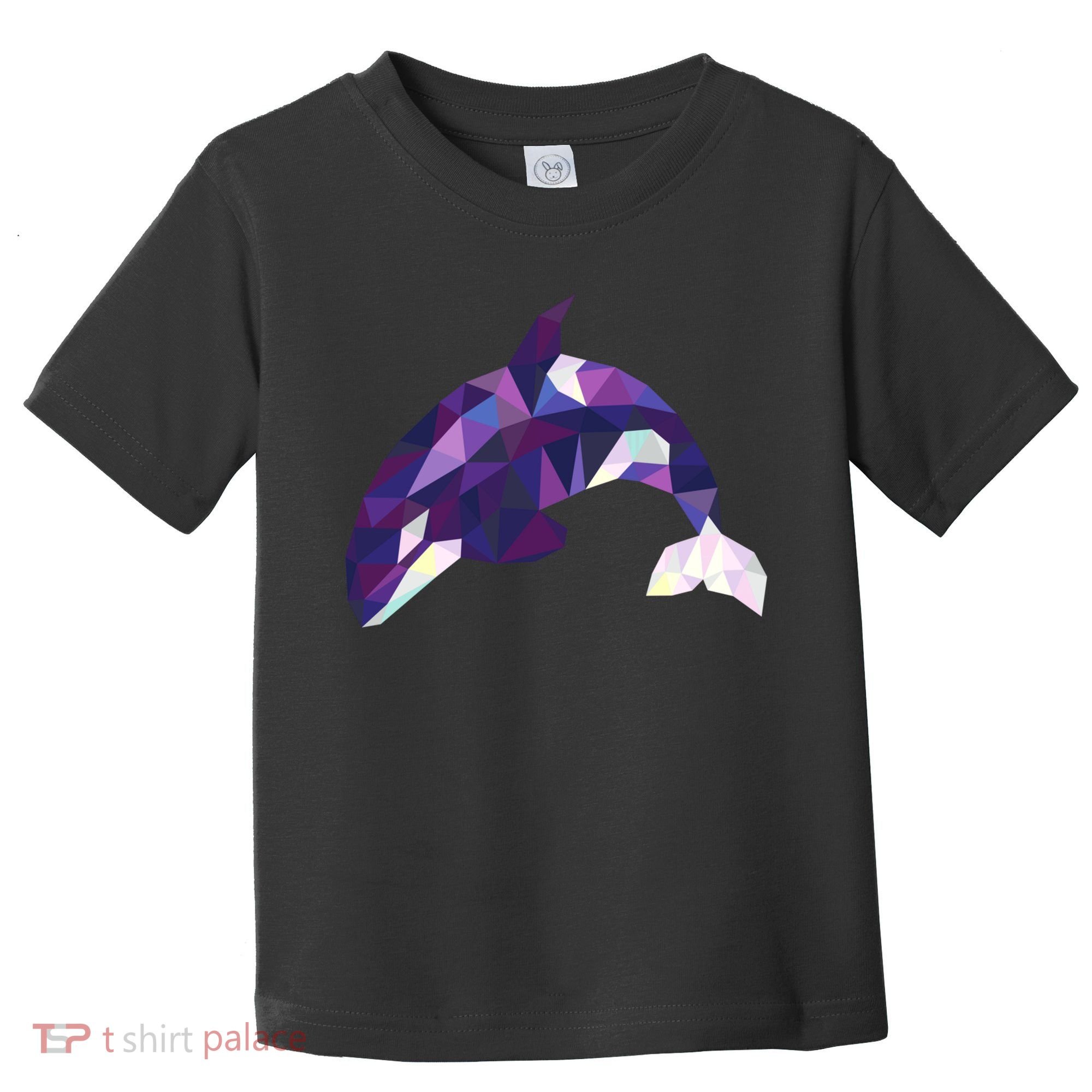 Cool Orca Killer Whale Geometric Art Wildlife Animal Lovers Toddler T-Shirt