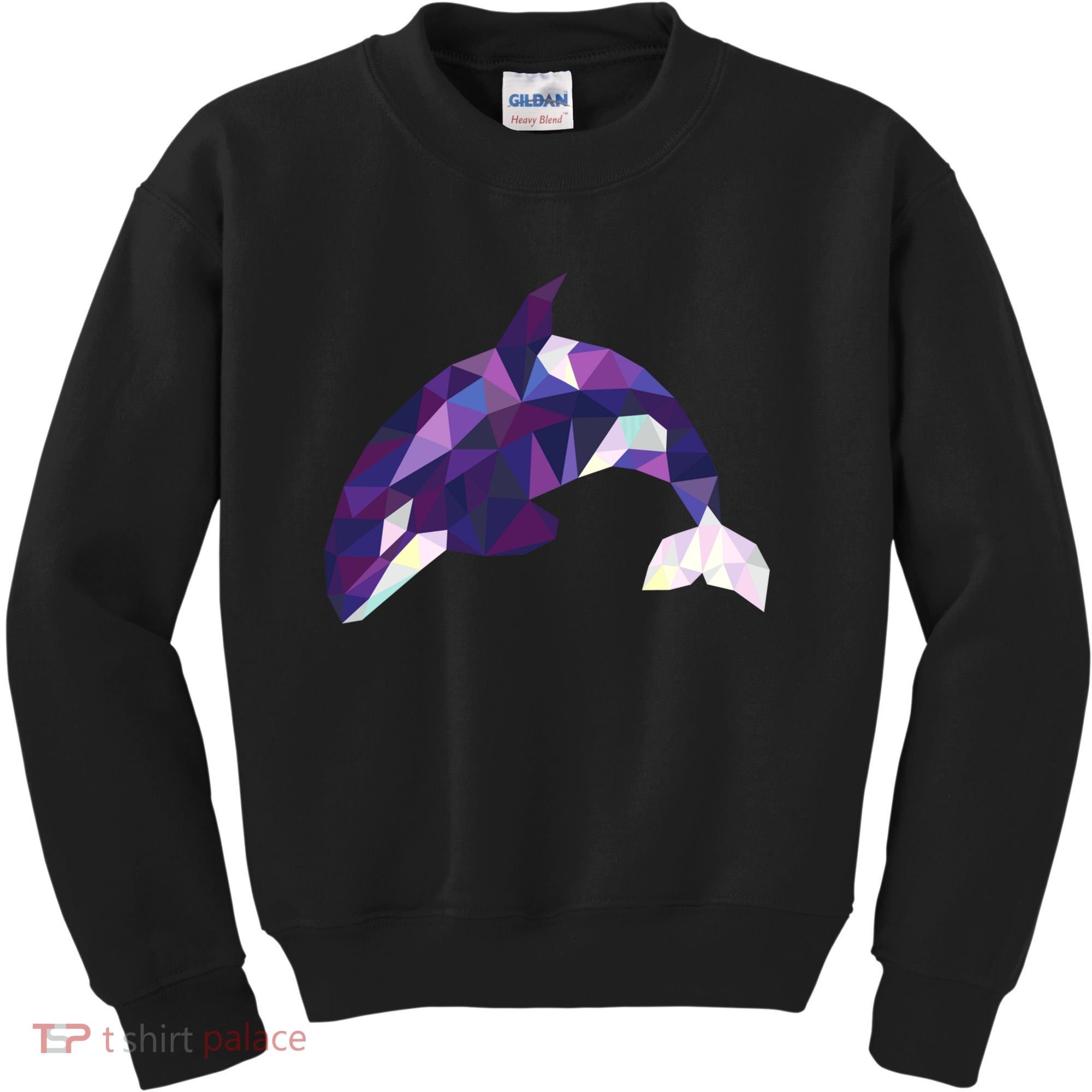 Cool Orca Killer Whale Geometric Art Wildlife Animal Lovers Kids Sweatshirt