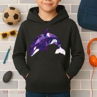 Cool Orca Killer Whale Geometric Art Wildlife Animal Lovers Kids Hoodie thumb 2