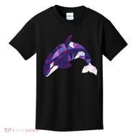 Cool Orca Killer Whale Geometric Art Wildlife Animal Lovers Kids T-Shirt thumb 0